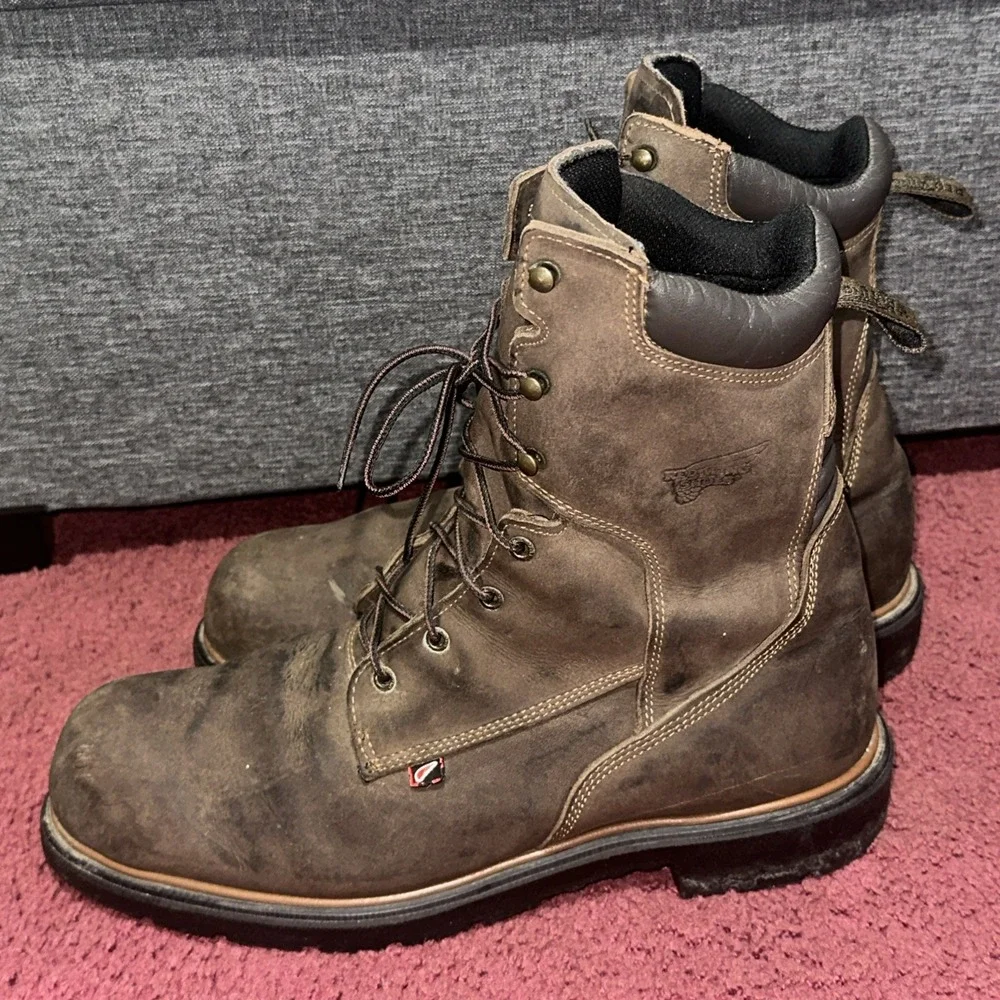 Red Wing Shoes Boots ASTM F2892-18 EH 1242 Size 14 D Leather Made In USA